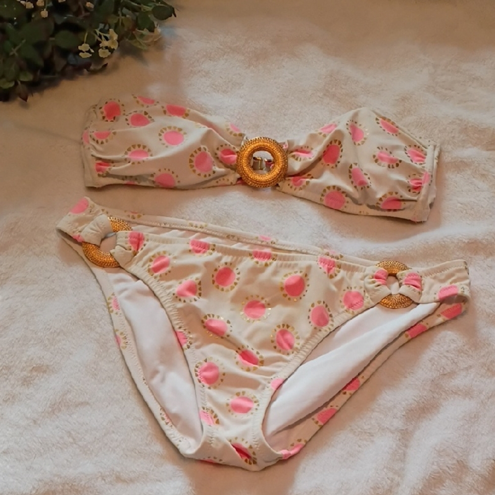 Victoria's Secret Pink and White Polka Dot Bikini